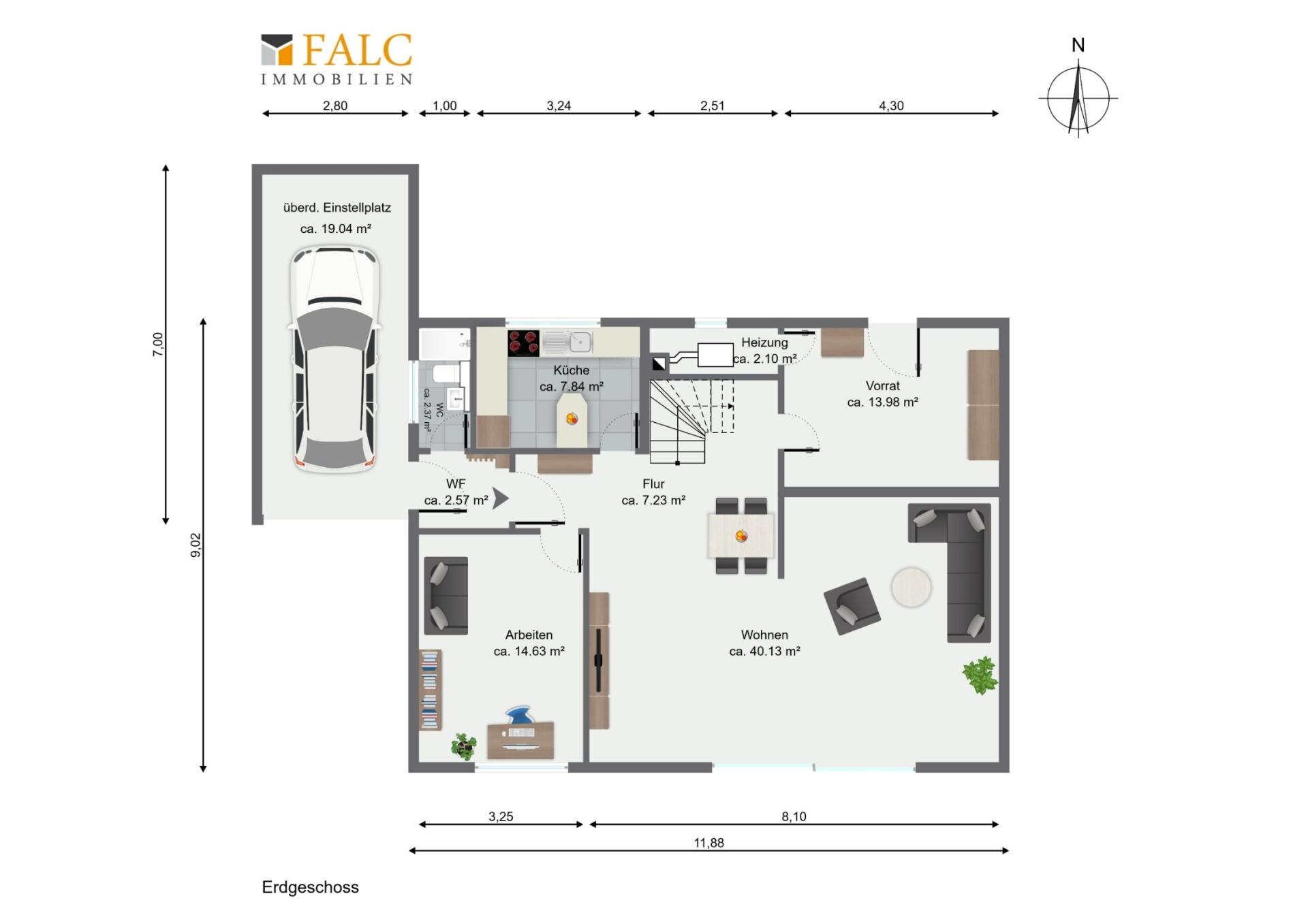Grundriss Erdgeschoss - FALC Immobilien